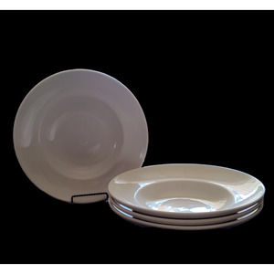 4 Homer Laughlin China Large Rim White Pasta Soup Salad Restaurant Bowls USA